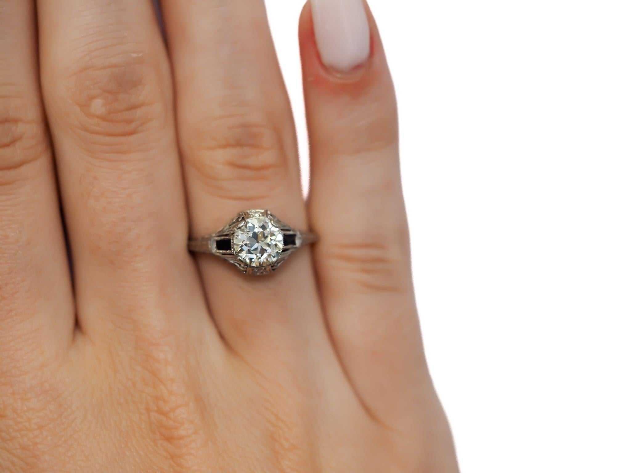 Bague Art Déco en platine GIA 1.12ct Old European Diamond Ring - VEG#58a Pour femmes en vente