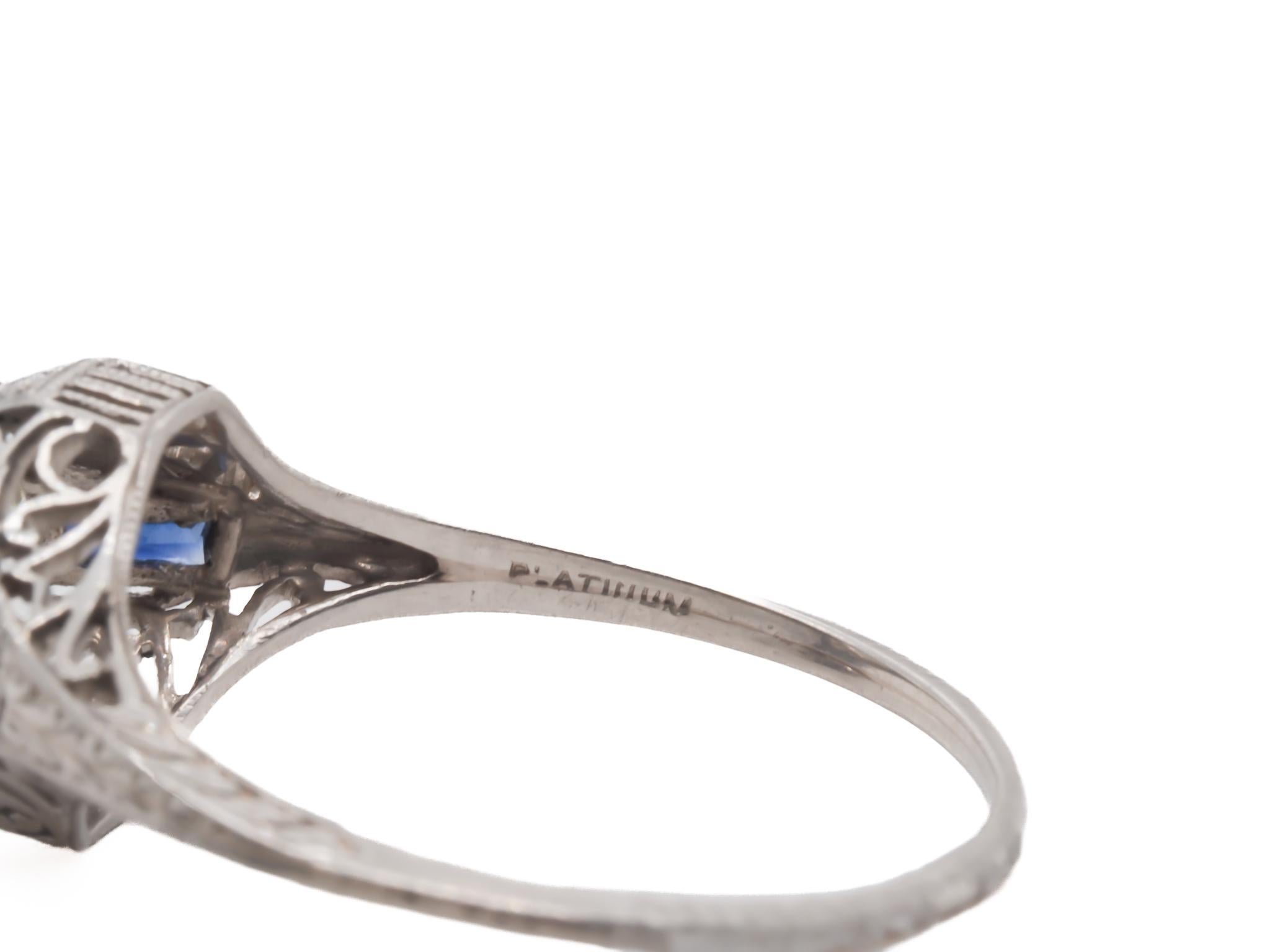 Bague Art Déco en platine GIA 1.12ct Old European Diamond Ring - VEG#58a en vente 2