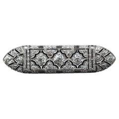 Estate Art Deco Platinum Old European Diamond Intricate Brooch - VHK#229a