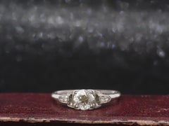 Estate Art Deco Platinum Old Mine Diamond Engagement Ring - VHK#374a