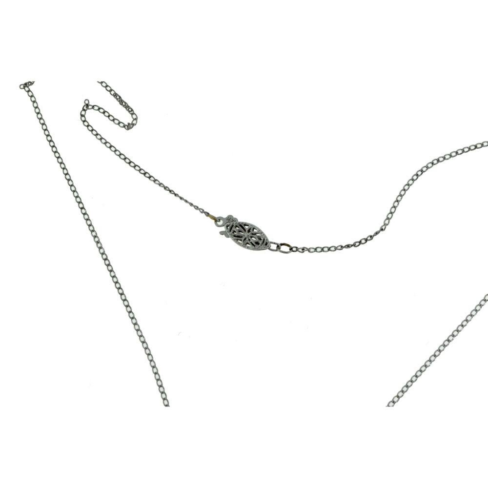 Taille baguette Collier à pendentif de style Art déco en diamants ronds et baguettes en vente