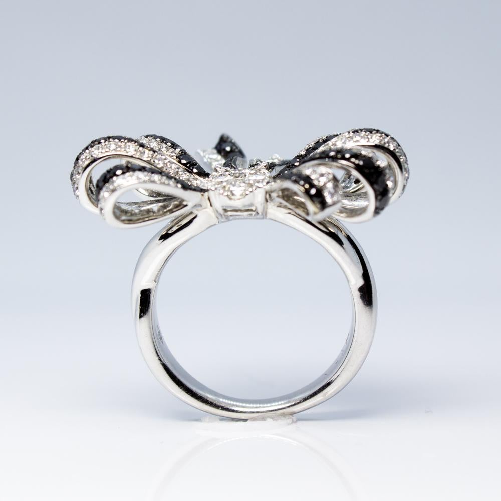 black diamond bow ring