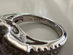 Estate Art Deco-Style Natural Pinkish Purple Sapphire and Diamond Cocktail Ring