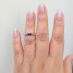 Anillo solitario Asprey Iolita Baguette en oro blanco de 18 quilates