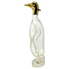 Estate Austrian Figural Penguin Glass Decanter, circa 1940