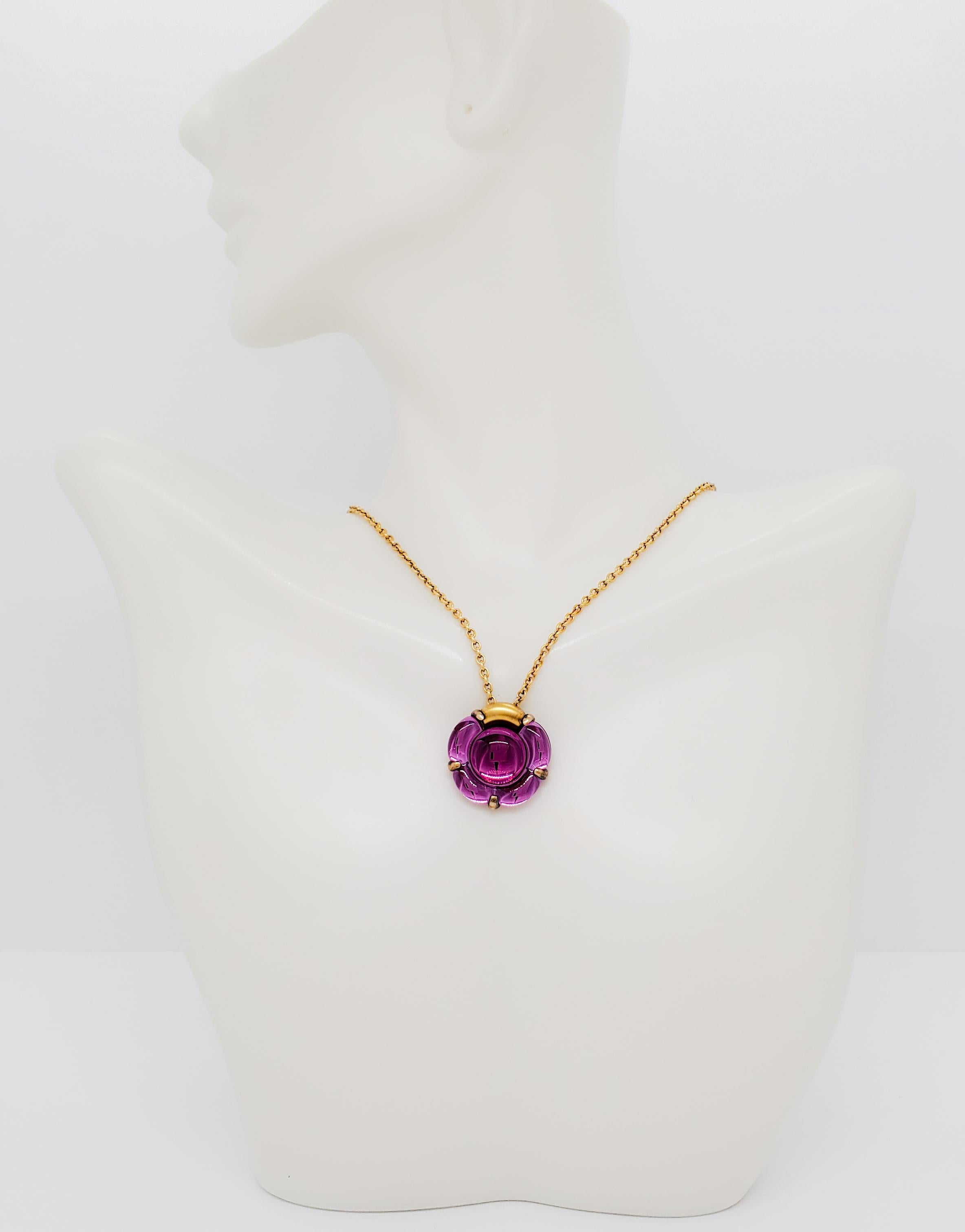 Beautiful pink flower necklace in 16