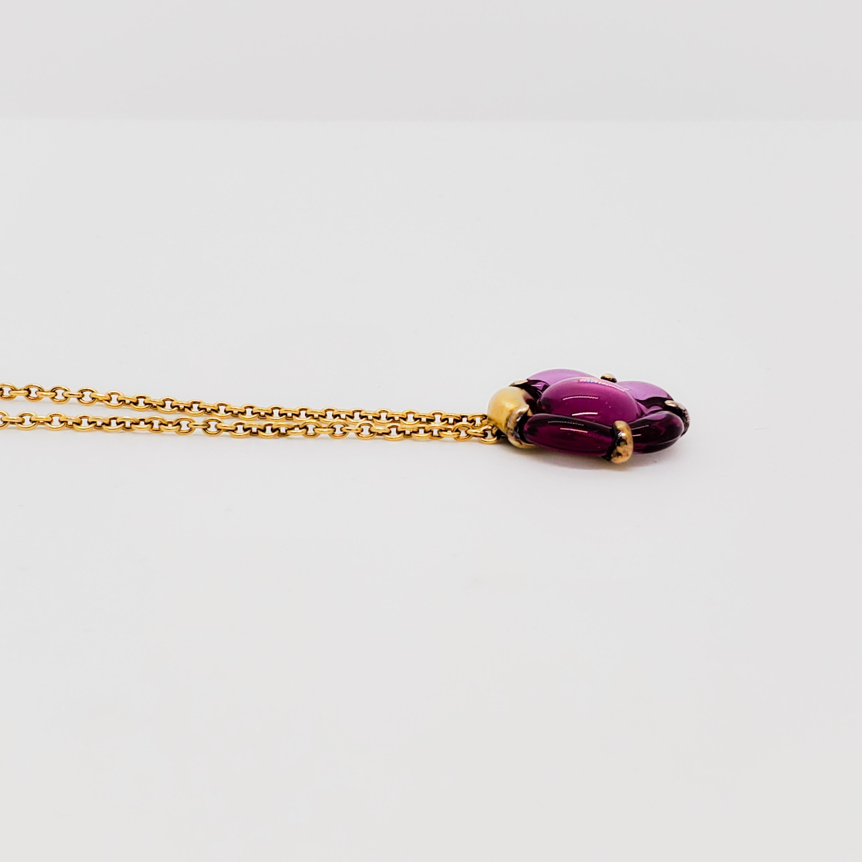 Estate Baccarat B Flower Pendant Necklace In Excellent Condition In Los Angeles, CA