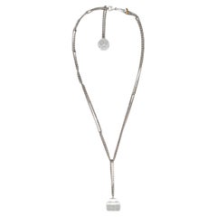 Estate Baccarat White Sphere Necklace in Silver