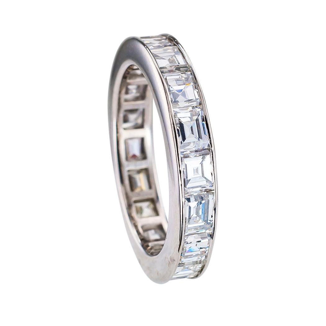 Baguette diamond and palladium eternity ring size 6-, 1950s.  Love it because it caught your eye, and we are here to connect you with beautiful and affordable jewelry.  It is time to claim a special reward for Yourself!  Simple and concise