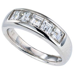 Estate Baguette Diamond Platinum Ring Band