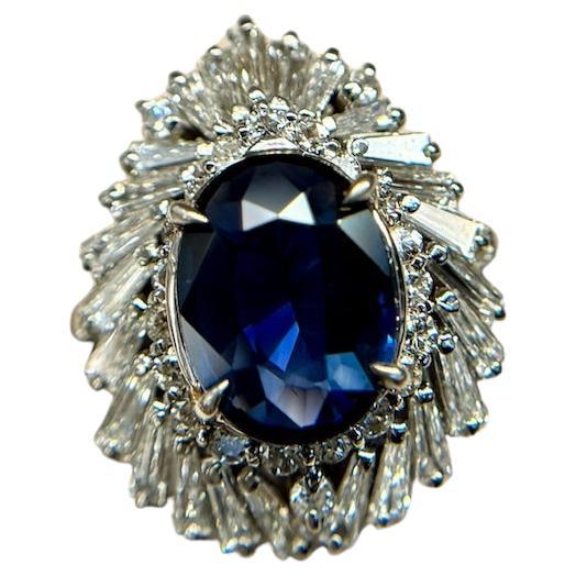 Estate Ballerina Ring 2.53ct Sri Lankan Heated Natural Sapphire Plat Size 6.75