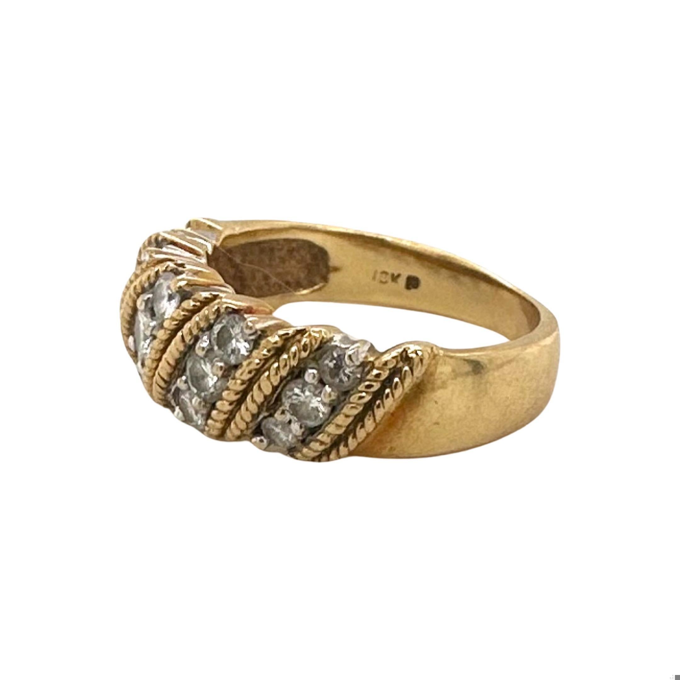 Women's Estate Basket Weave Ring in 18k Yellow Gold, 0.57 TCW For Sale