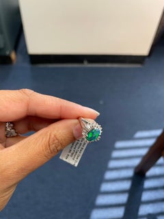 Estate Black Opal and Diamond Ring in Platinum