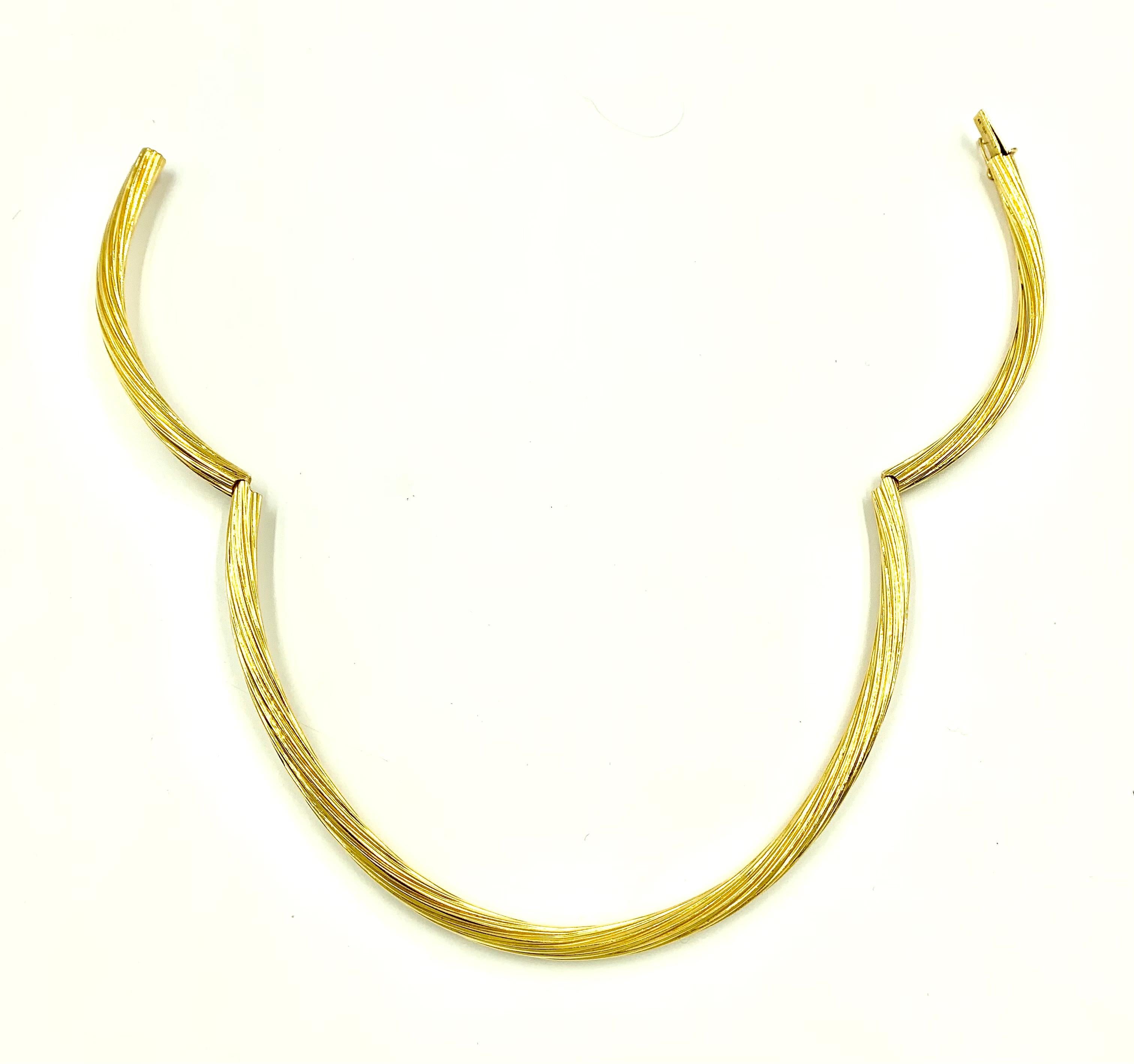 Women's or Men's Estate Black, Starr & Frost 18K Yellow Gold Tourbillon Torque Necklace For Sale
