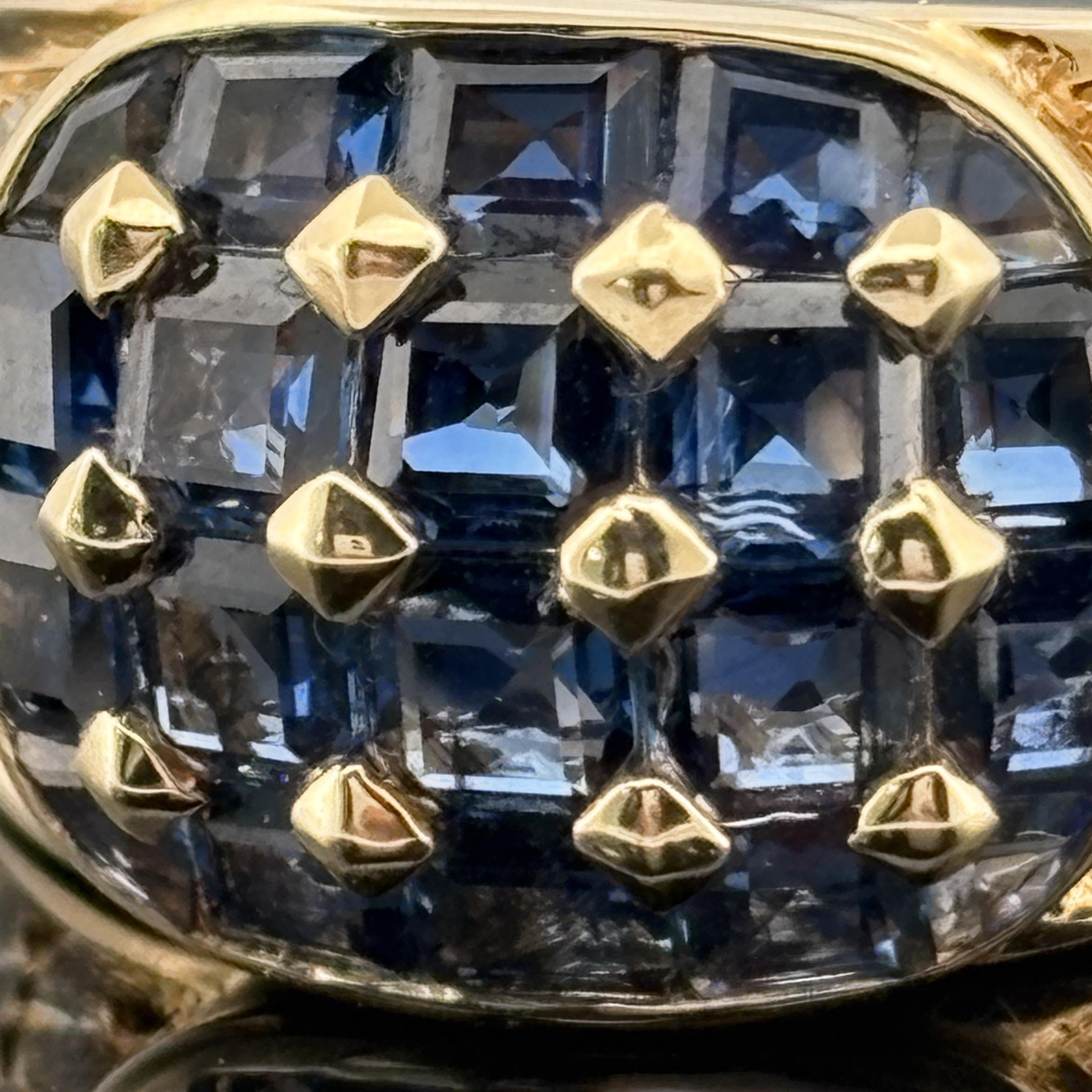 Bague en or jaune 18k saphir bleu et diamant 2.78ctw en vente 4