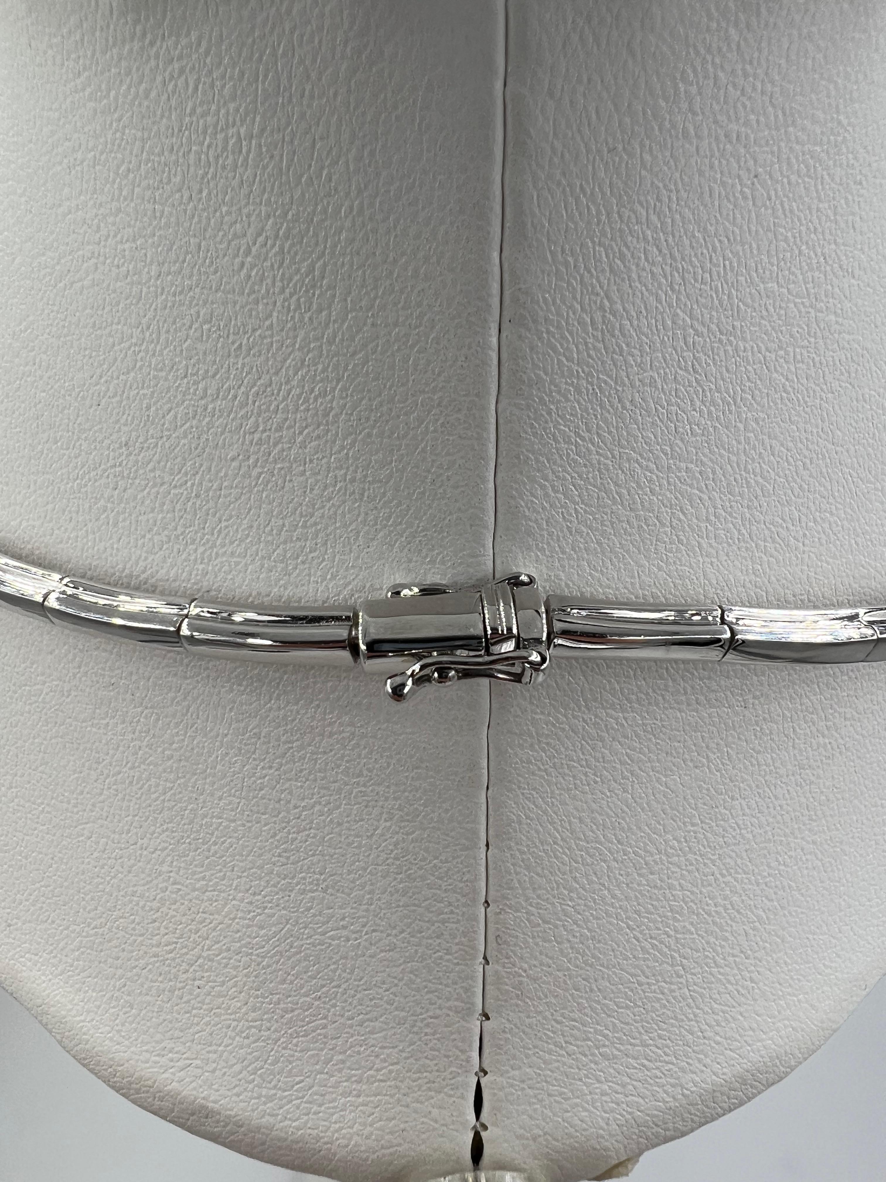 Estate Blauer Saphir Diamant Weißgold Halskette 5