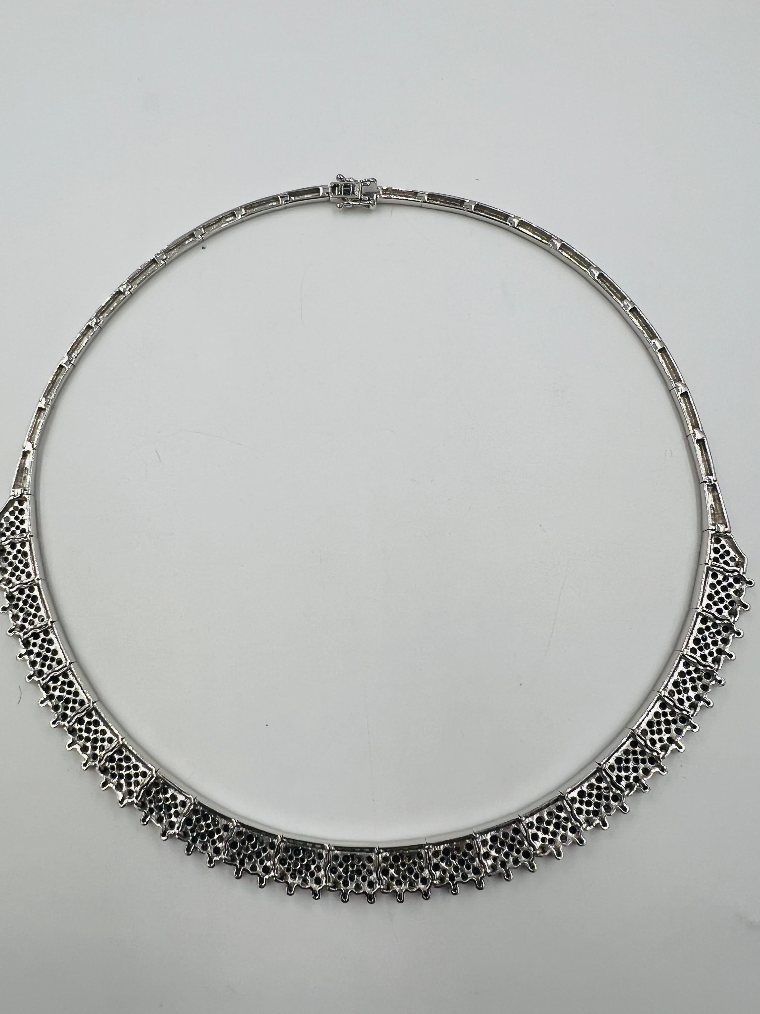 Estate Blauer Saphir Diamant Weißgold Halskette 10