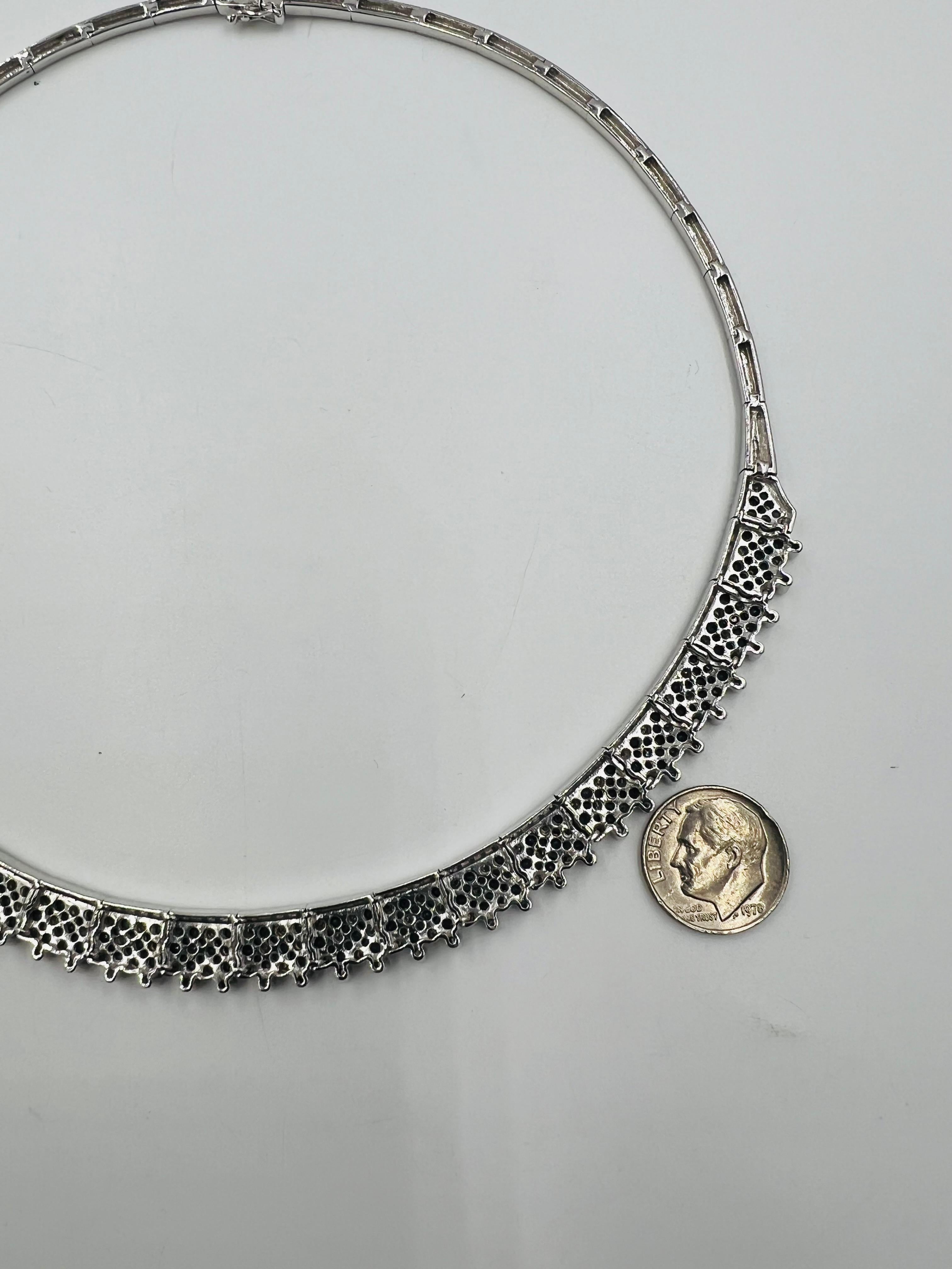 Estate Blauer Saphir Diamant Weißgold Halskette 2