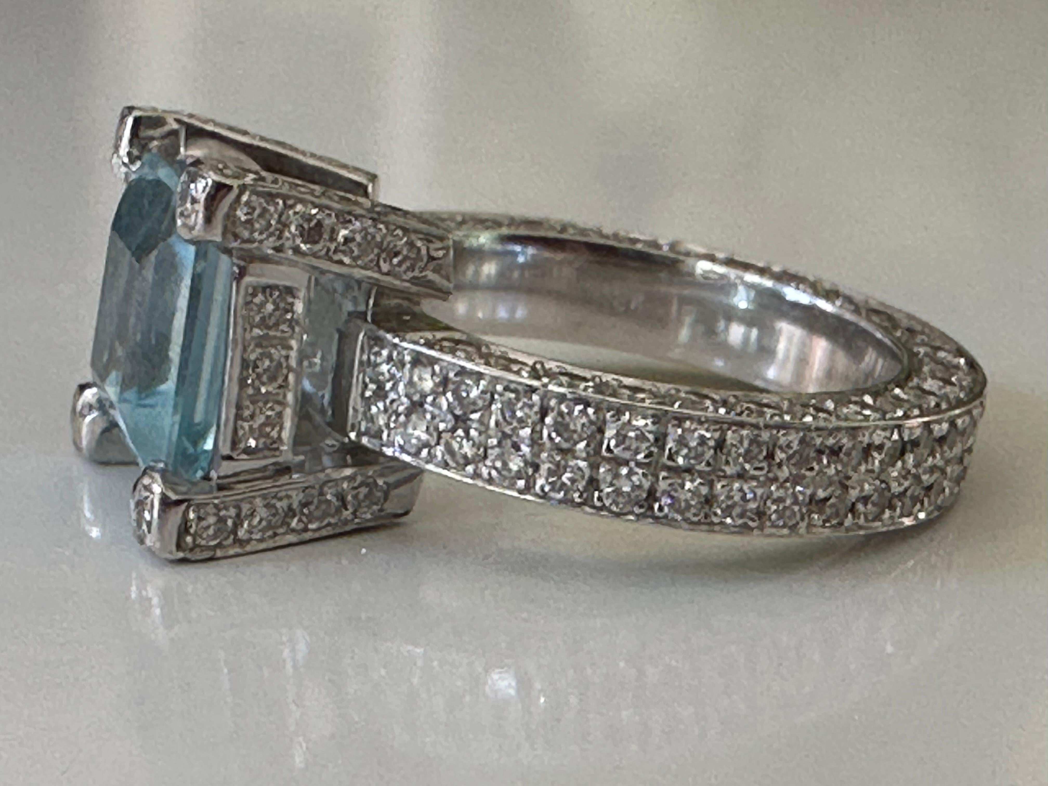 Women's Estate Blue Topaz and Diamond Cocktail Ring