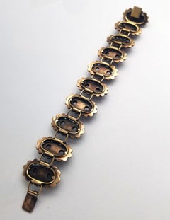 Nachlass böhmischen Pyrop Granat Armband in 10 Karat Gold