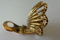 Estate Boucheron Paris 18K Yellow Gold Floral Clip-On Earrings