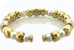 Estate Bracelet Pearl, Diamond, Ruby and 18 Carat Gold