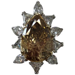 Estate Brown Diamond Pear Shape Cocktail Ring