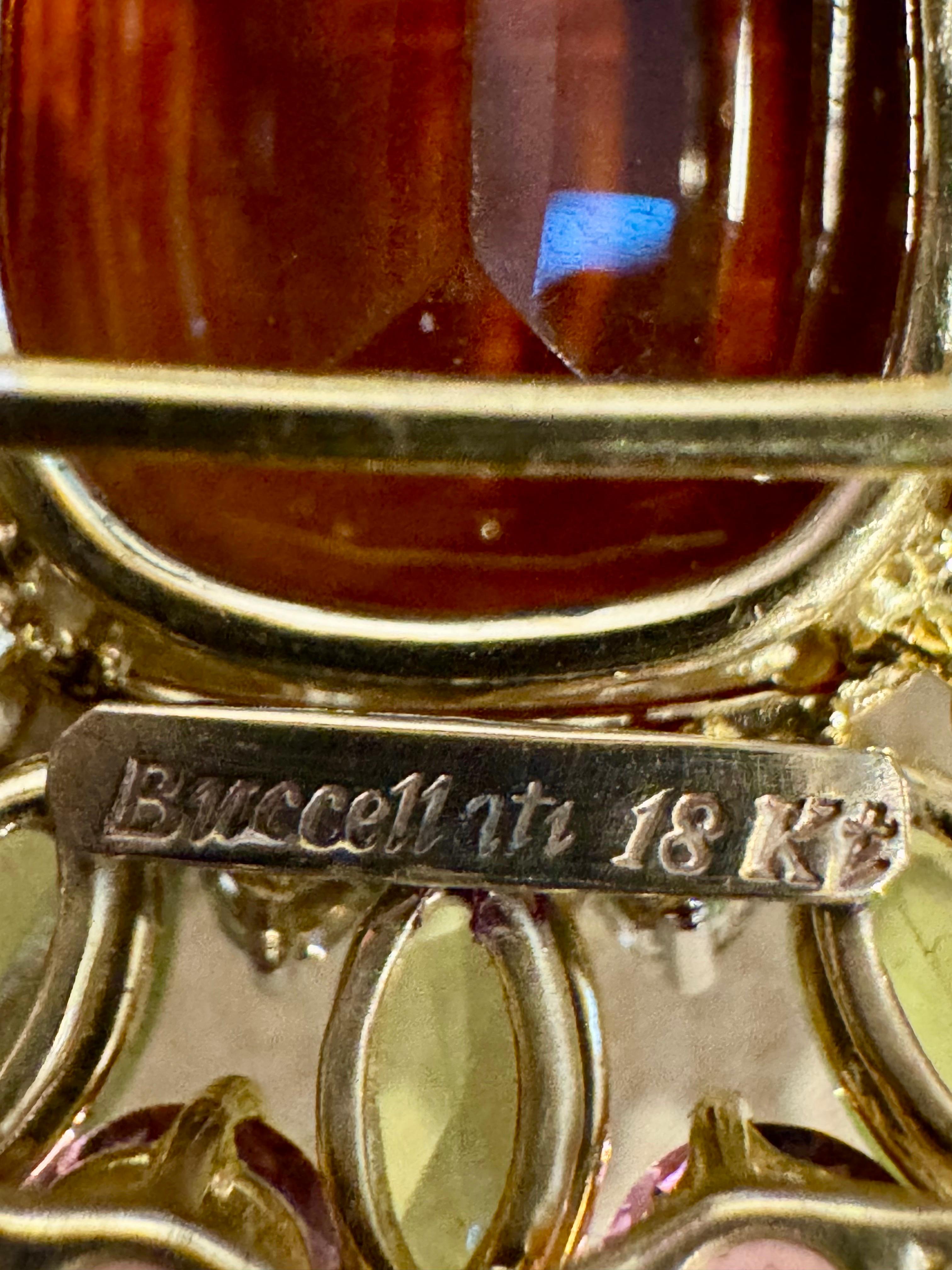 Domaine Buccellati  Épingle/pendentif 18KG certifiée GIA, citrine orange, diamants 21,8 g en vente 9