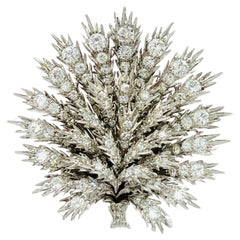 Buccellati, broche de succession en platine avec diamants blancs en forme d'éphémère