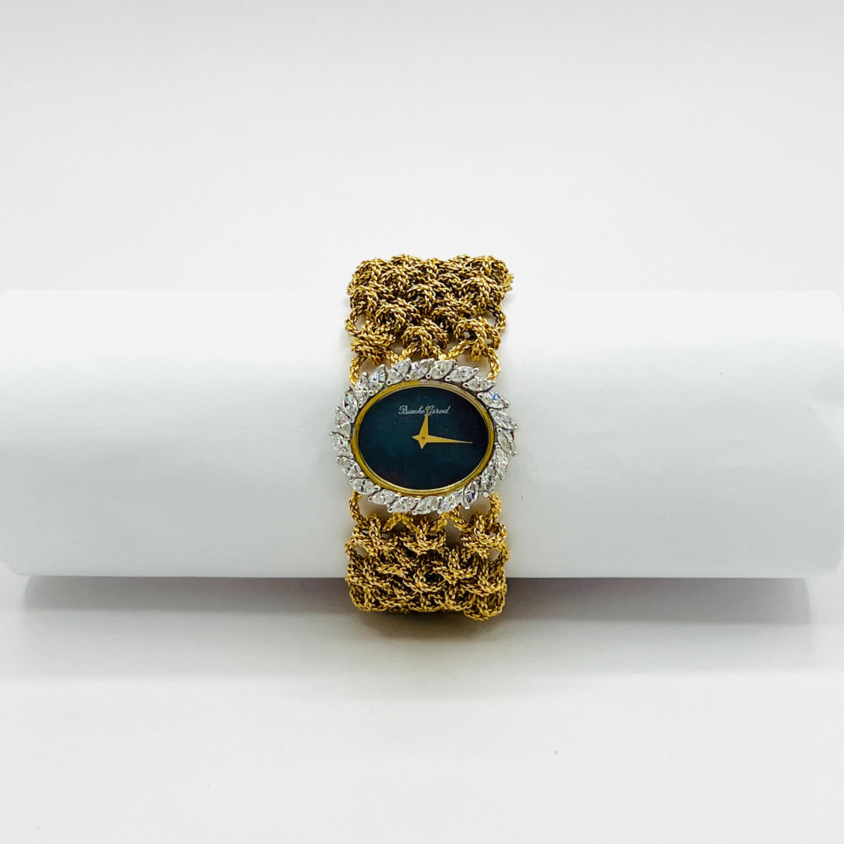 Montre Bueche Girod à diamant blanc Marquise Estate Excellent état - En vente à Los Angeles, CA