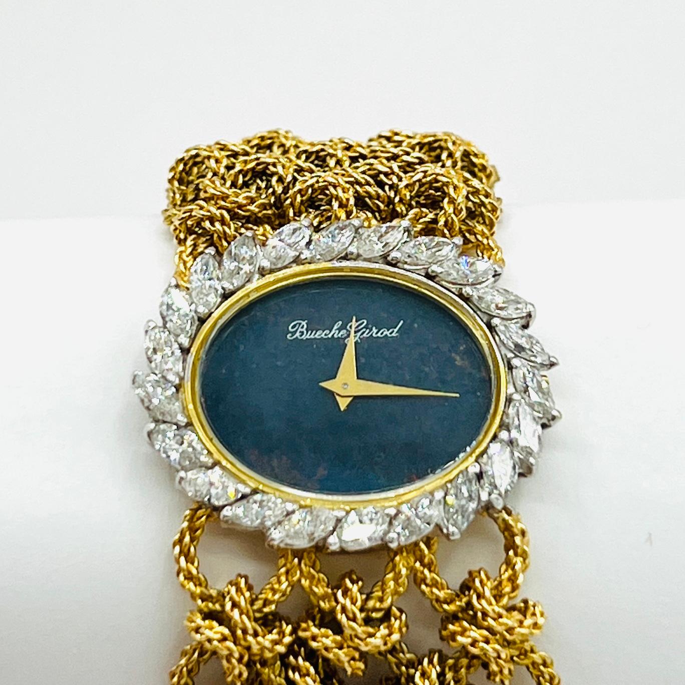 Montre Bueche Girod à diamant blanc Marquise Estate en vente 1