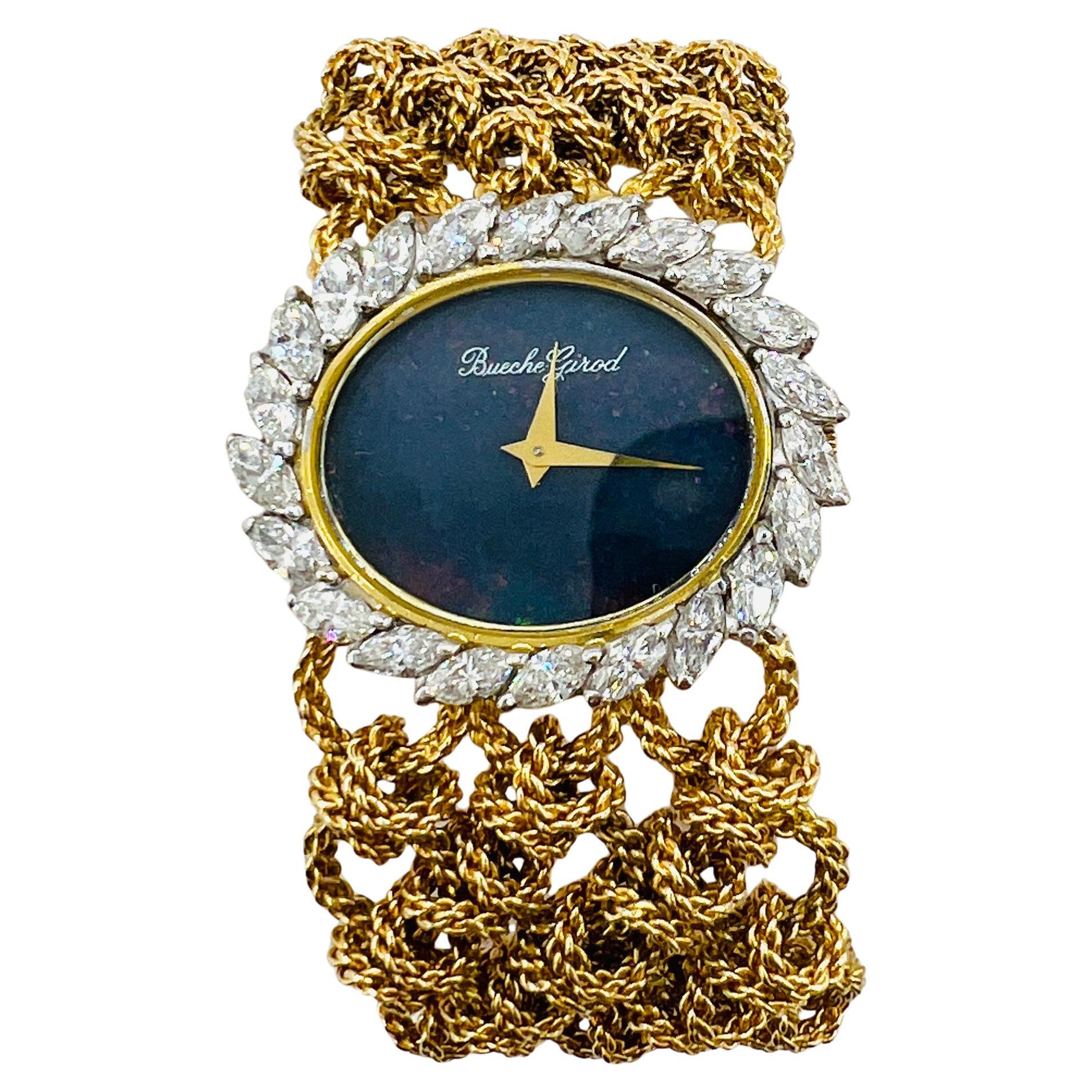 Montre Bueche Girod à diamant blanc Marquise Estate en vente
