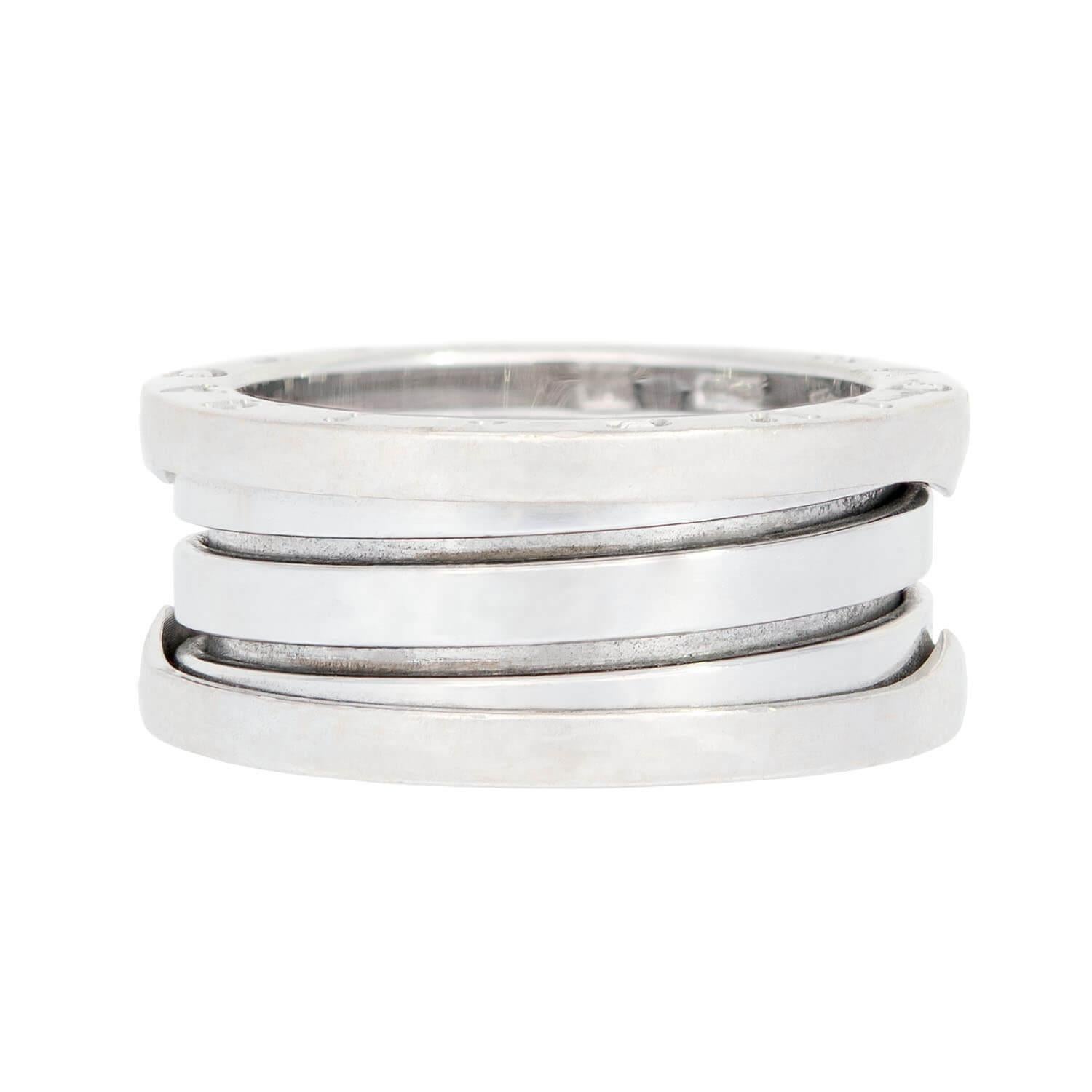 Women's or Men's Estate BULGARI 18k White Gold Ring For Sale