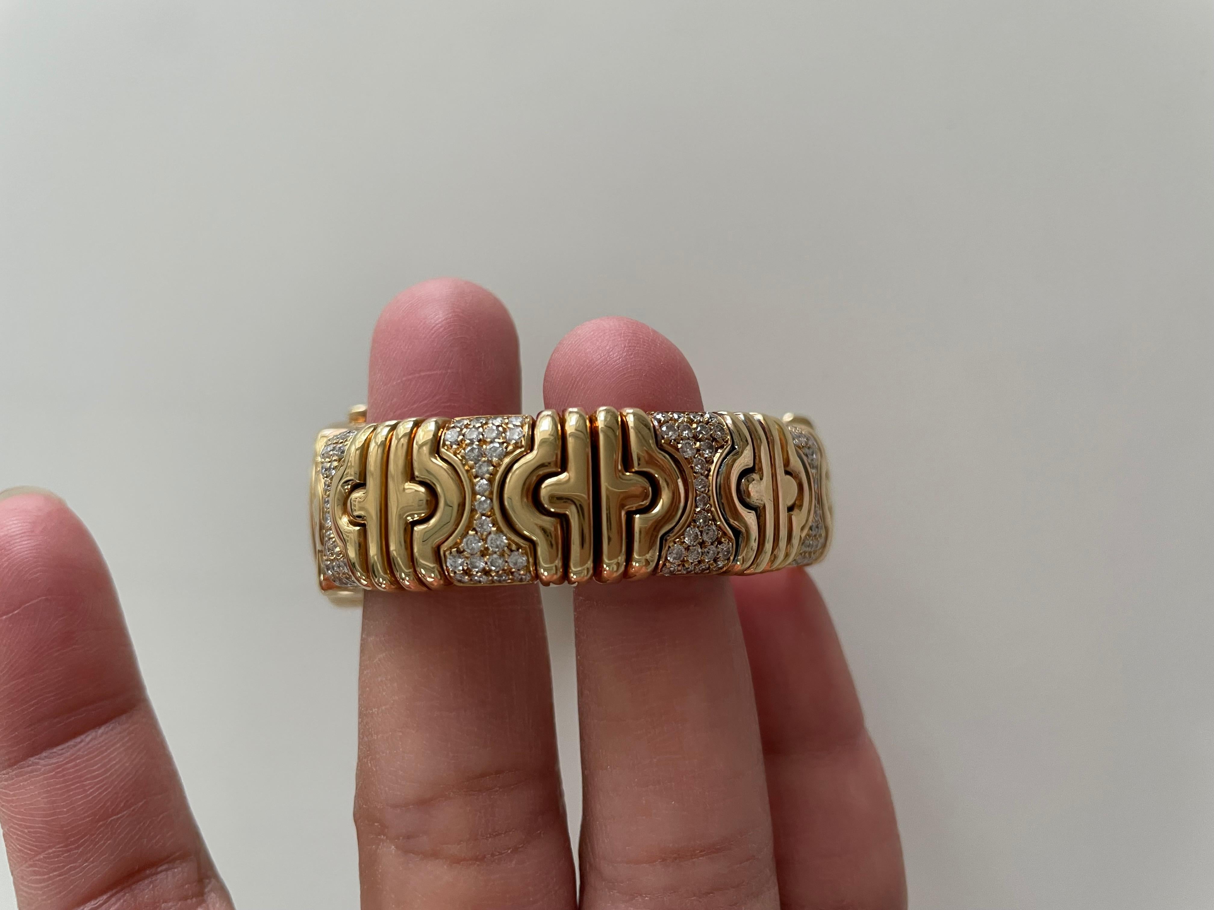 Nachlass Bulgari Weißer Diamant und Gelbgold Parentesi Uhr 5