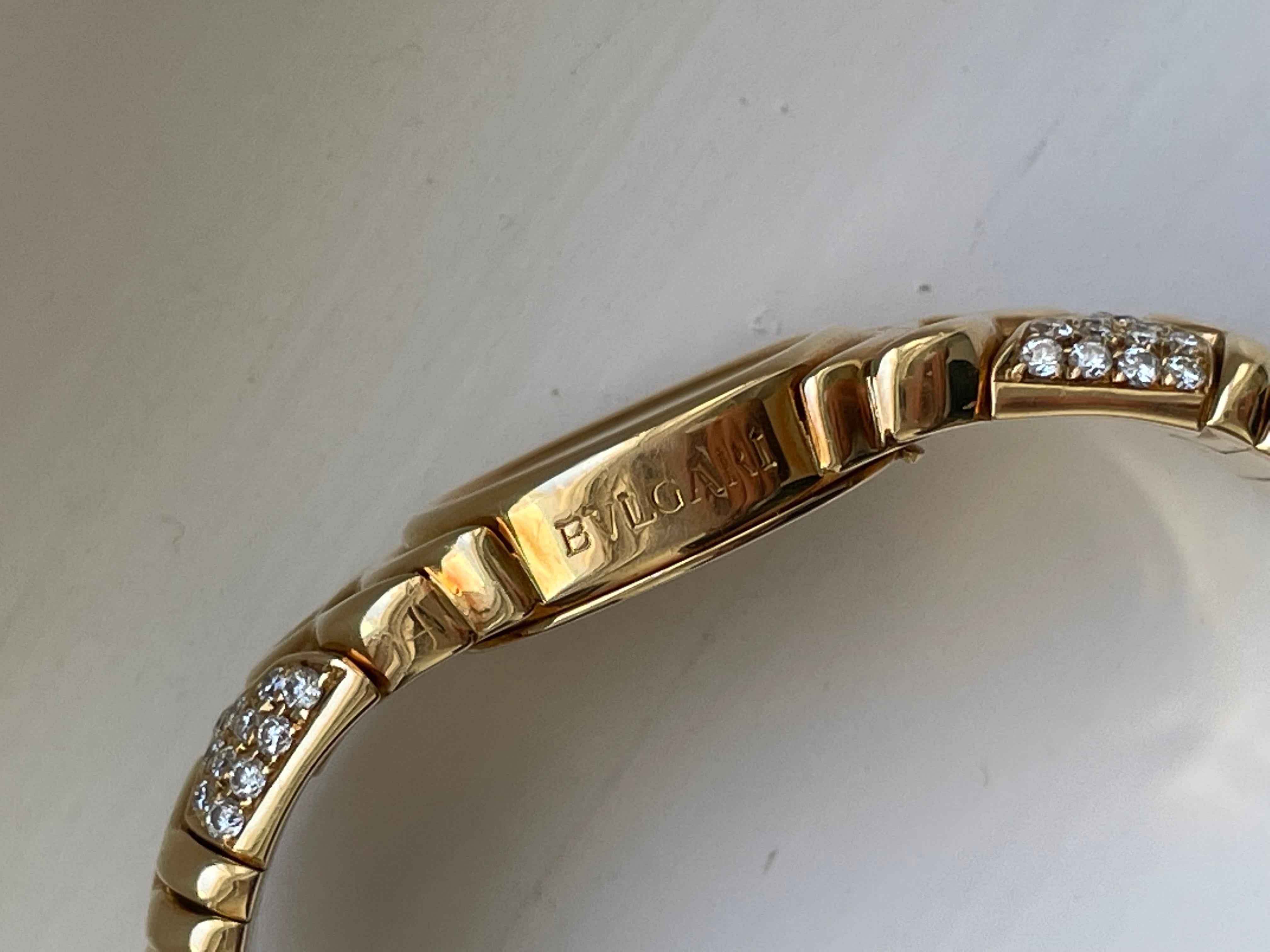 Nachlass Bulgari Weißer Diamant und Gelbgold Parentesi Uhr für Damen oder Herren