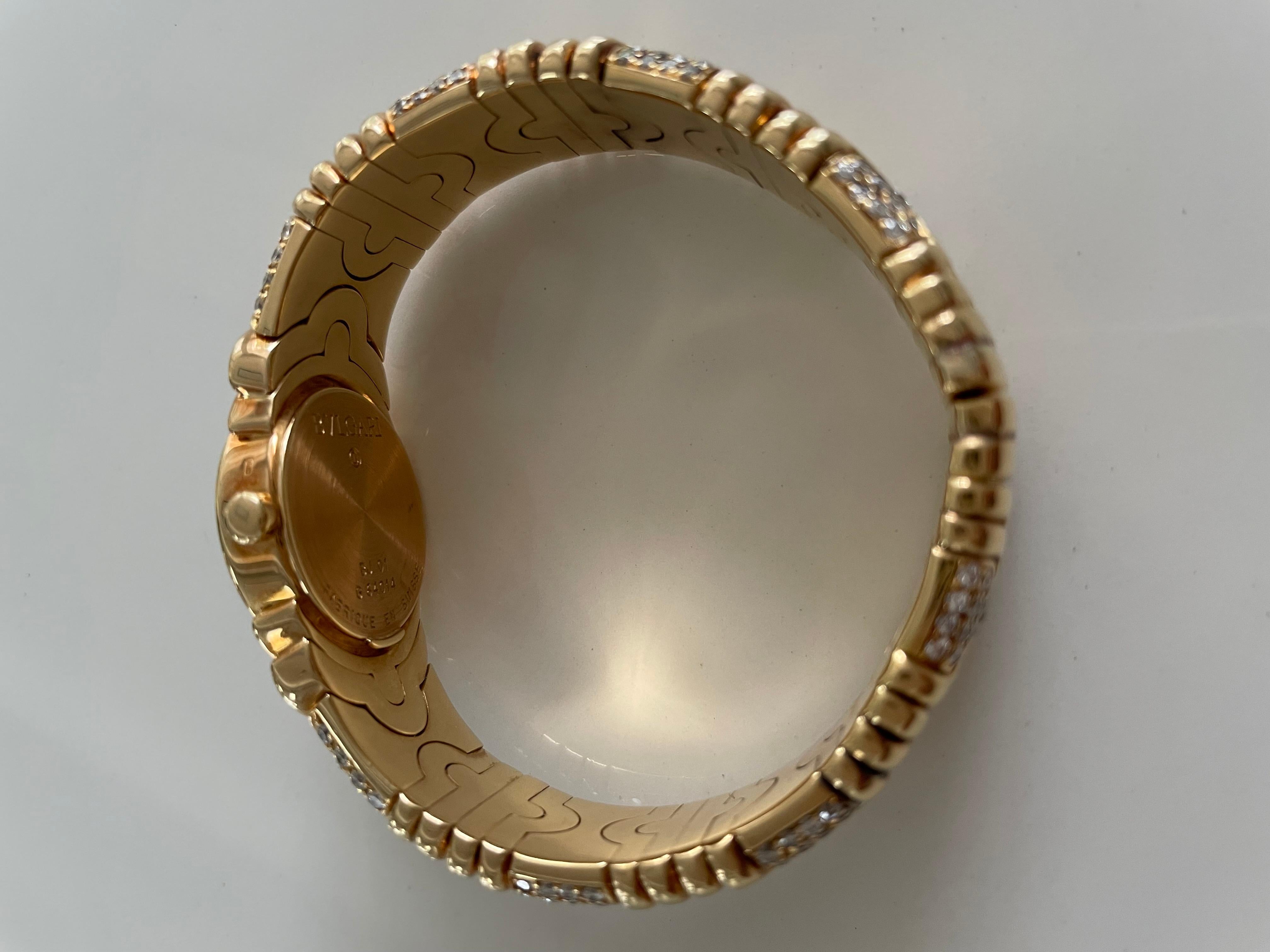 Nachlass Bulgari Weißer Diamant und Gelbgold Parentesi Uhr 1