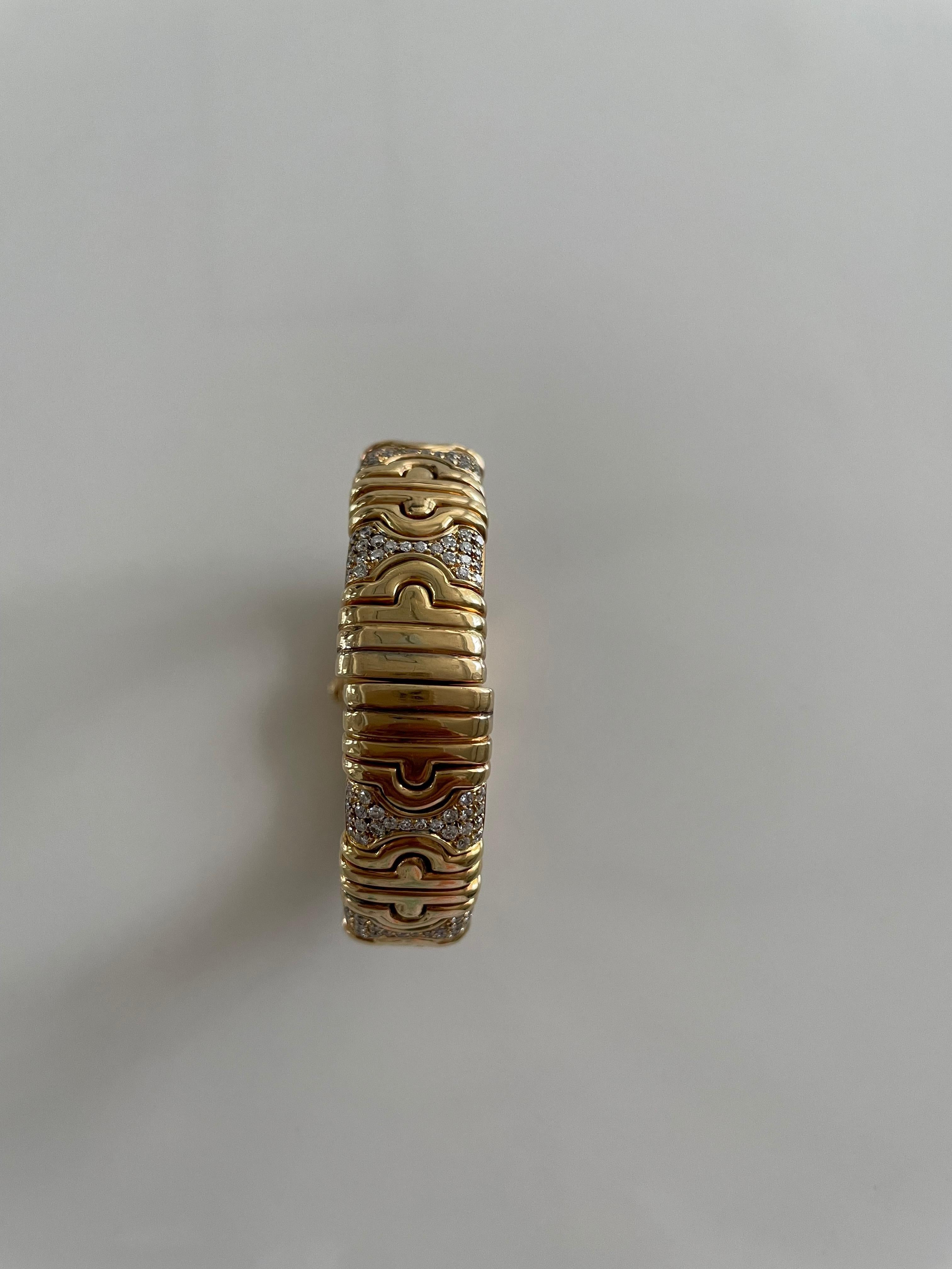 Nachlass Bulgari Weißer Diamant und Gelbgold Parentesi Uhr 2