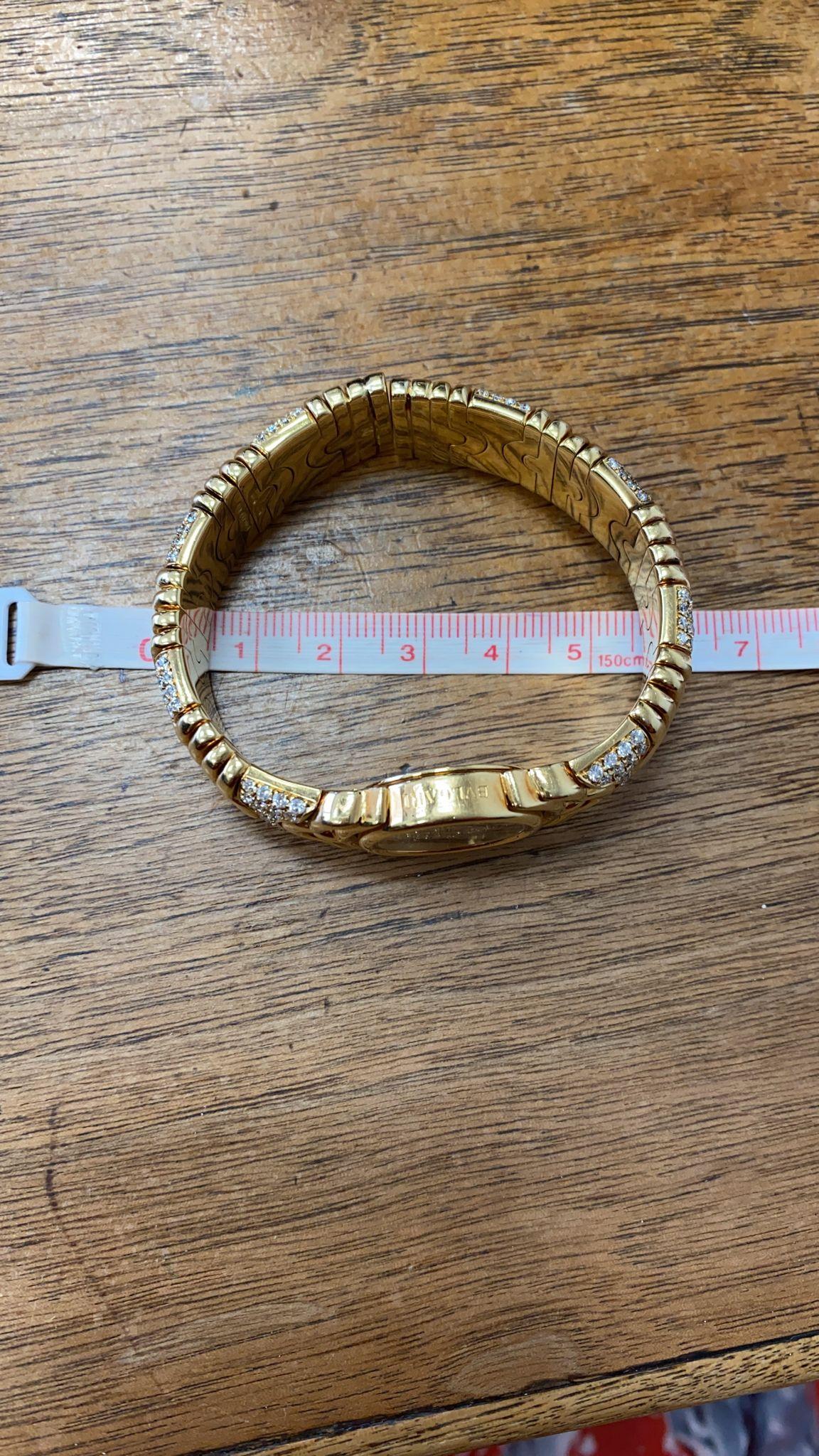 Nachlass Bulgari Weißer Diamant und Gelbgold Parentesi Uhr 3