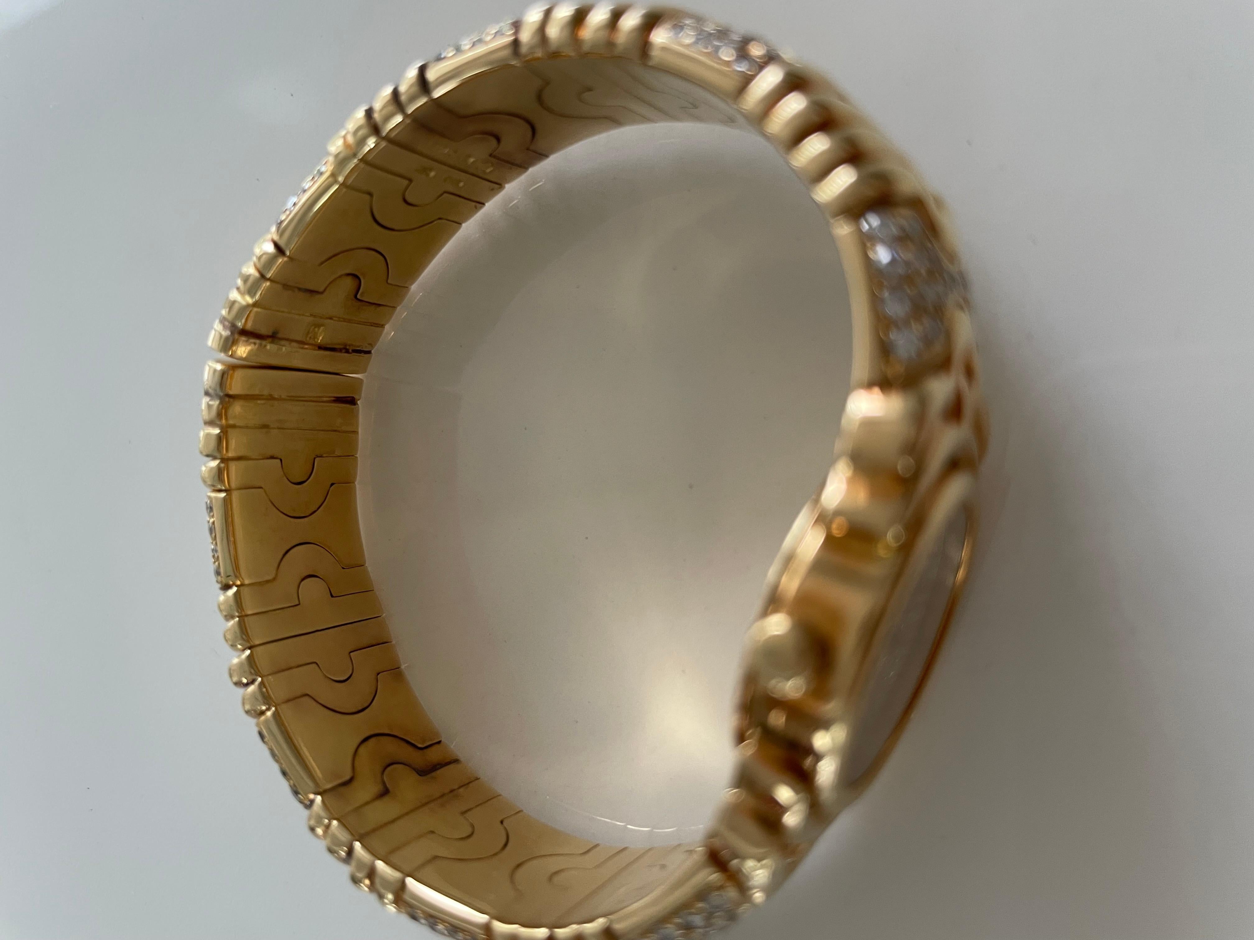 Nachlass Bulgari Weißer Diamant und Gelbgold Parentesi Uhr 4