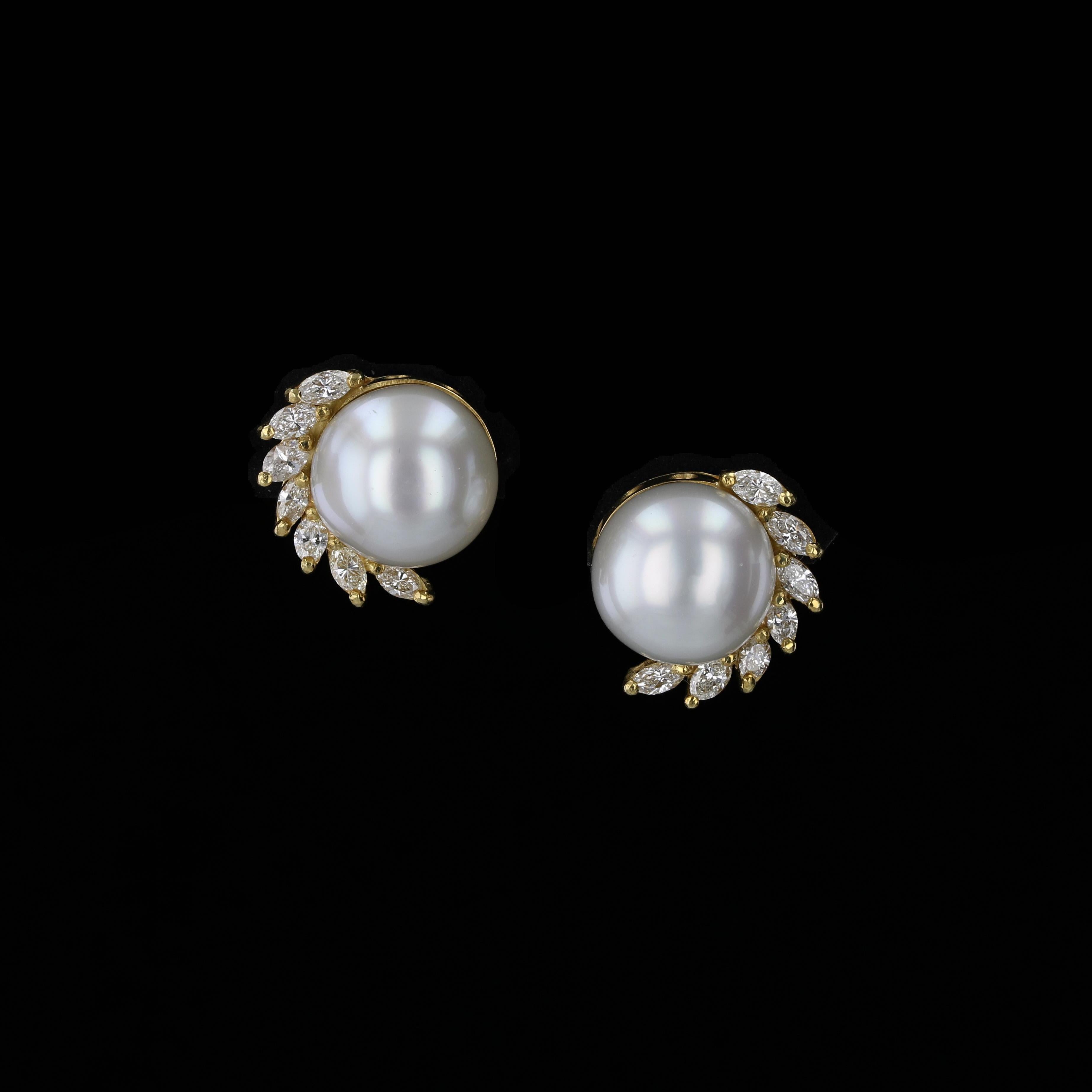 pearl marquise earrings