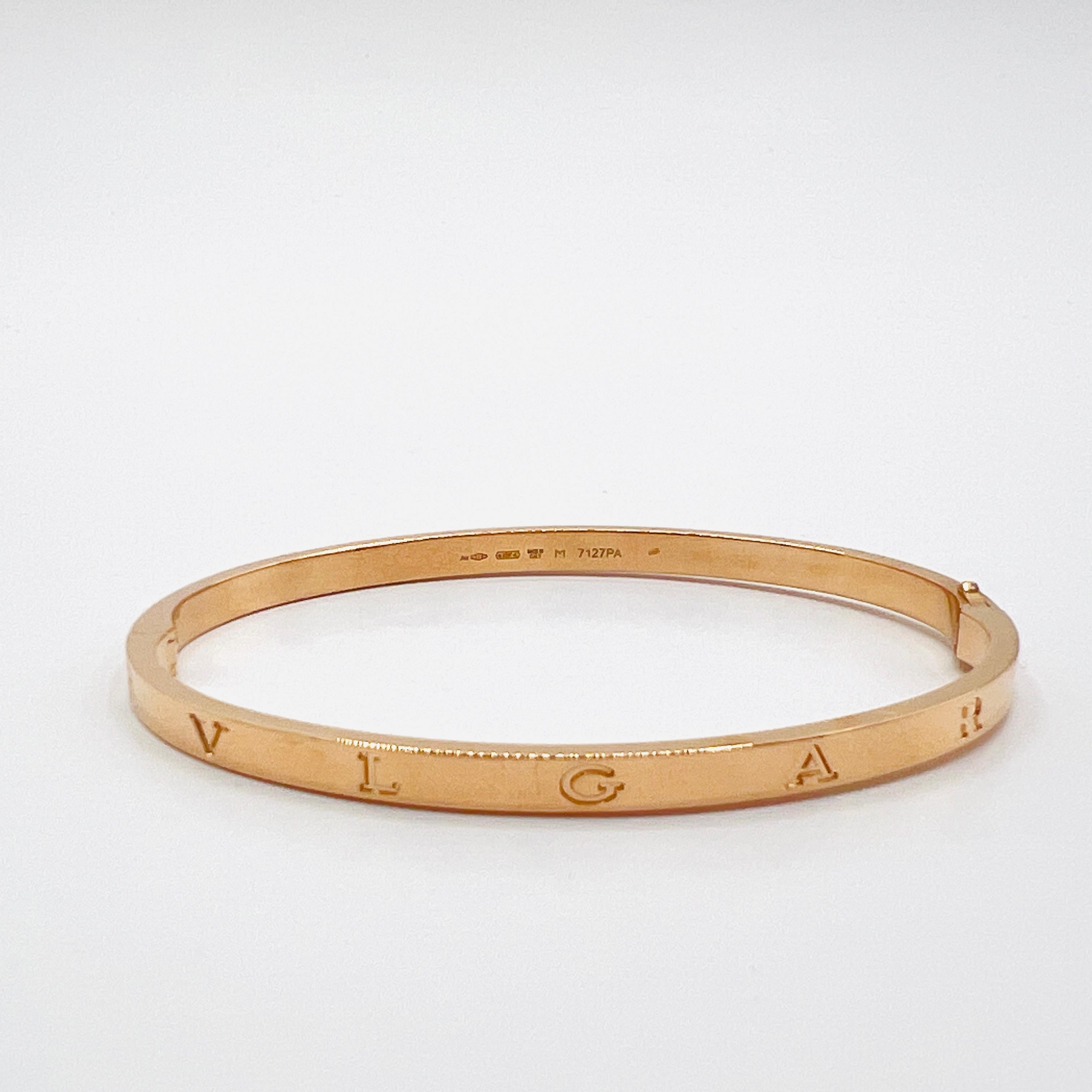 Estate Bvlgari Bangle en or rose 18 carats en vente 1