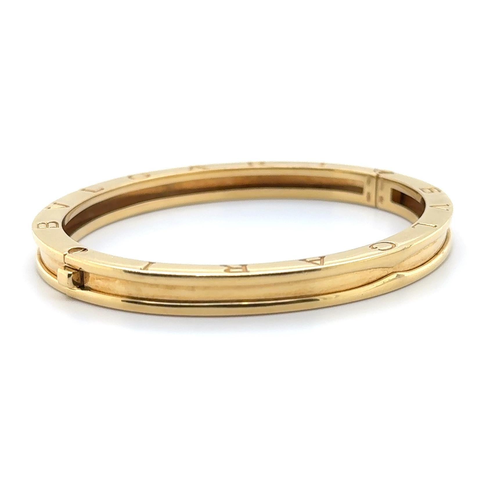 Estate Bvlgari B.Zero 1 Bangle Bracelet 18k Yellow Gold In Good Condition In BEVERLY HILLS, CA