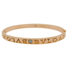 Estate Bvlgari with Round Diamond Bangle in 18K Rose Gold