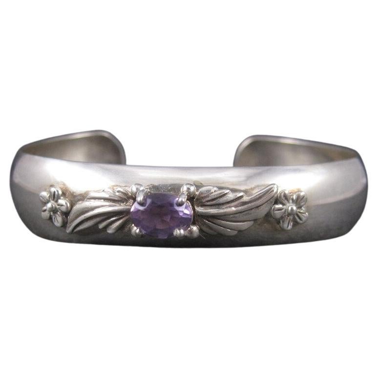 Estate Carol Felley Amethyst Cuff Bracelet