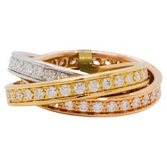 Bracelet trinité en diamant 3 tons Cartier 18k Estate