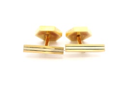 Estate Cartier 18k Tri-Color Gold Hexagon Swivel Back Cufflinks