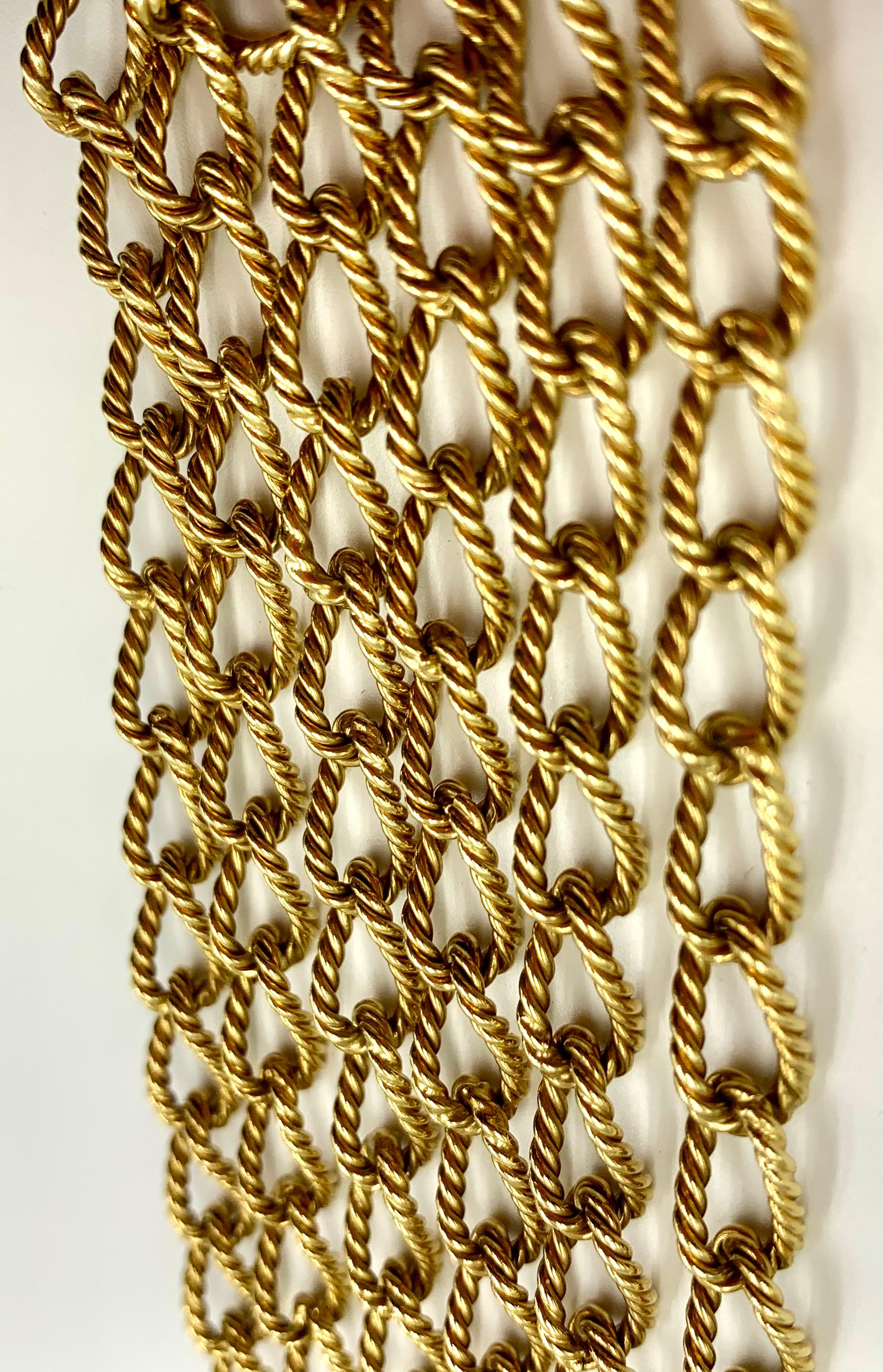 Estate Cartier 18K Yellow Gold Rope Twist Link Long Chain Necklace, 1970's 5