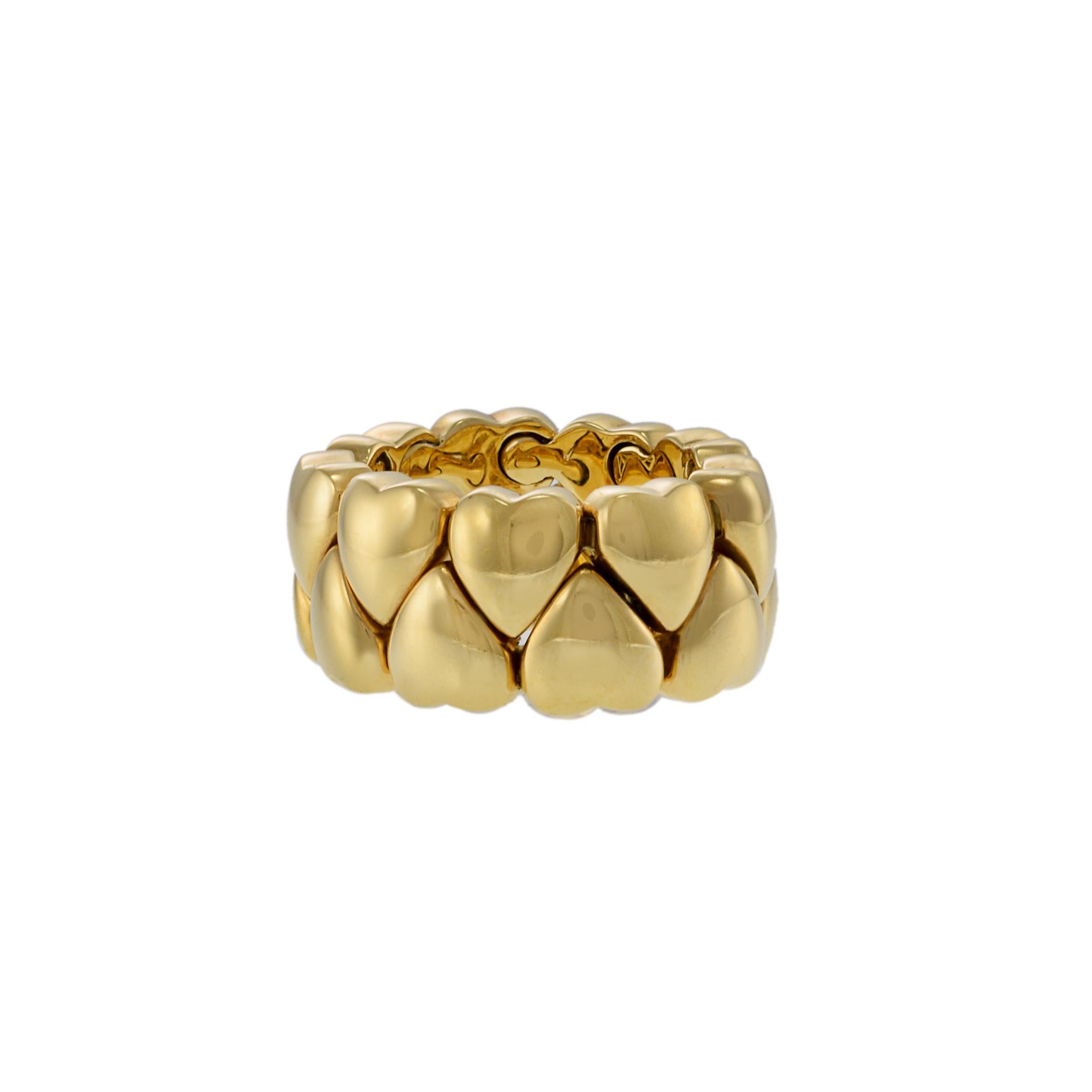 Anillo Corazón Abombado Estate Cartier de Oro Amarillo de 18 KT y Diamantes talla redonda en venta 2