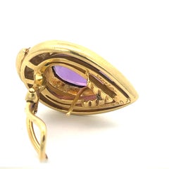 Estate Cartier Amethyst Earrings 18K Yellow Gold