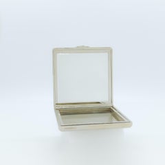 Estate Cartier Baguette Shape Emerald & Round Diamond Compact in 14K White Gold